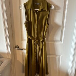 Sharagano Olive Green Midi Dress